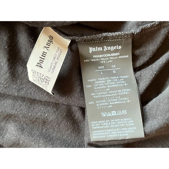 Authentic Palm Angels Classic Black Logo Pullover Sweatshirt Top Mens Size Large - Picture 6 of 13